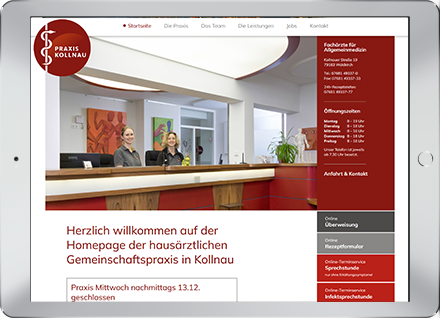 Websitegestaltung Hausarztpraxis Kollnau